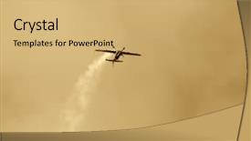  Presentation with plane - Amazing presentation theme having turboprop aircraft - upside-down plane toned backdrop and a yellow colored foreground