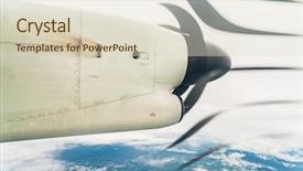  Presentation with propeller - Beautiful PPT theme featuring turboprop engine - plane propeller seen backdrop and a lemonade colored foreground