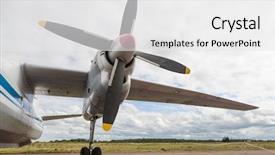  Presentation with aircraft engine - Audience pleasing presentation design consisting of turboprop engine backdrop and a white colored foreground