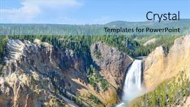  Presentation with yellowstone - PPT theme with turbulence - lower yellowstone falls - yellowstone background and a light blue colored foreground