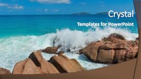  Presentation with rocky - Amazing PPT layouts having turbulence - natural wonder rocky beach backdrop and a teal colored foreground