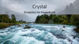  Presentation with river valley - PPT layouts having turbulence - norwegian landscape with milky blue background and a light blue colored foreground