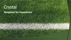  Presentation with football field - Slide set consisting of synthetic turf - sport and game concept background and a tawny brown colored foreground