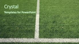  Presentation with football field - Audience pleasing PPT theme consisting of synthetic turf - sport and game concept backdrop and a tawny brown colored foreground