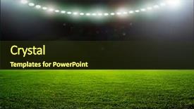  Presentation with football stadium - Theme consisting of turf - stadium abstract football background and a tawny brown colored foreground