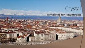  Presentation with clear - Slides featuring turin panoramic view winter clear day italy europe background and a light blue colored foreground