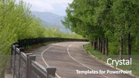  Presentation with forest road - Slide deck consisting of turizim - road in the forest krasnoyarsk background and a  colored foreground