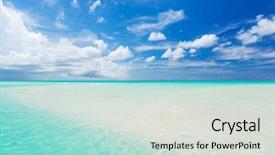  Presentation with white sand - Colorful presentation design enhanced with turk - tropical white sand beach backdrop and a  colored foreground