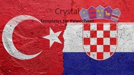  Presentation with concrete cracked - Slide set with turkey-and-croatia-cracked-concrete background and a red colored foreground
