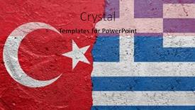  Presentation with concrete cracked - Presentation theme having turkey-and-greece-cracked-concrete background and a red colored foreground