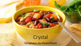  Presentation with turkey - Audience pleasing slide deck consisting of turkey and red bean ragout backdrop and a yellow colored foreground