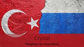  Presentation with concrete cracked - PPT theme with turkey-and-russia-cracked-concrete background and a crimson colored foreground