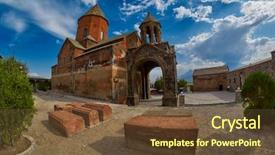  Presentation with armenia - Slides consisting of turkey border near ararat mountain background and a tawny brown colored foreground