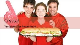  Presentation with sports fans - Presentation theme having turkey bowl football - sports fans getting ready background and a red colored foreground