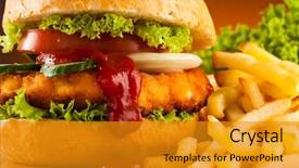  Presentation with hydroponics vegetables hydroponic vegetable - Beautiful presentation theme featuring turkey burger - big hamburger french fries backdrop and a gold colored foreground