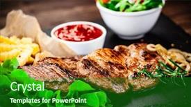  Presentation with burger fries - Cool new theme with turkey burger - grilled beefsteak with french fries backdrop and a forest green colored foreground