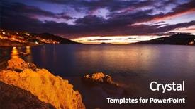  Presentation with turkey - Theme featuring turkey coast at night time background and a tawny brown colored foreground