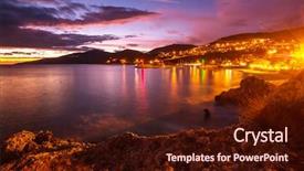  Presentation with turn around time - Beautiful PPT layouts featuring turkey coast at night time backdrop and a wine colored foreground