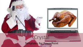  Presentation with telephone pole - Slide set consisting of turkey-cooking-instructions-santa-claus background and a red colored foreground
