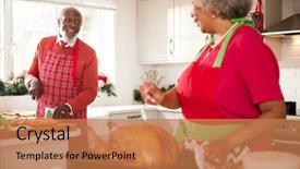  Presentation with black woman - Cool new PPT theme with turkey for christmas dinner turn backdrop and a coral colored foreground