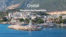  Presentation with mediterranean - Beautiful presentation theme featuring turkey kas lighthouse and harbour backdrop and a gray colored foreground