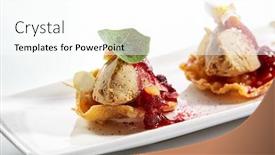  Presentation with appetizers - PPT theme featuring turkey-liver-pate-with-berry background and a cool aqua colored foreground