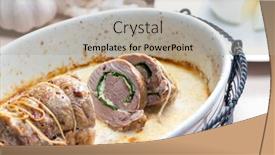  Presentation with turkey - Cool new slide deck with turkey-roulade-with-goat-cheese backdrop and a mint green colored foreground