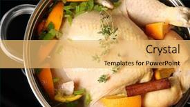  Presentation with history of old turkey - Theme enhanced with turkey soaked in flavored brine background and a  colored foreground