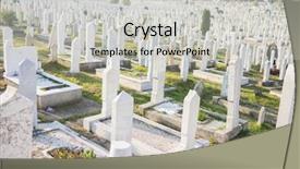  Presentation with cemetery - Slide deck having turkey war - graves at muslim cemetery background and a  colored foreground