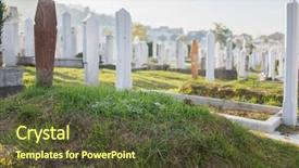  Presentation with cemetery - Presentation design featuring turkey war - graves at muslim cemetery background and a tawny brown colored foreground