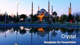  Presentation with turkey - Colorful PPT theme enhanced with turkey war - istanbul backdrop and a ocean colored foreground