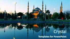  Presentation with istanbul - Presentation theme with turkey war - istanbul background and a ocean colored foreground