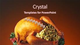  Presentation with astro turf football field - Cool new slides with turkey with football laces thanksgiving backdrop and a wine colored foreground