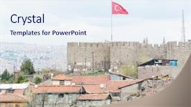  Presentation with turkey - Amazing slide set having turkflag - ankara castle - ankara turkey backdrop and a  colored foreground