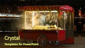  Presentation with bagel - PPT theme with turkish bagel simit sale background and a tawny brown colored foreground