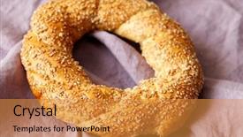  Presentation with bagel - Beautiful PPT theme featuring turkish bagel simit backdrop and a  colored foreground