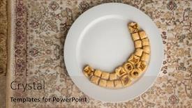  Presentation with eid - Presentation design featuring turkish-baklava-arranged-in-moon background and a  colored foreground