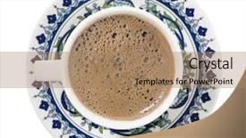  Presentation with turkish - Slide set featuring turkish coffee from top isolated background and a coral colored foreground
