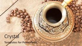  Presentation with grains - PPT theme consisting of turkish coffee in a copper background and a coral colored foreground