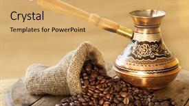  Presentation with copper - PPT layouts featuring turkish coffee in a copper background and a yellow colored foreground
