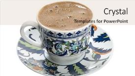  Presentation with turkish - Amazing PPT layouts having turkish coffee isolated on white backdrop and a coral colored foreground