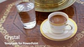  Presentation with turkish - Slides enhanced with turkish coffee served with water background and a violet colored foreground