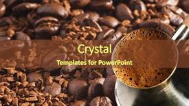  Presentation with sack of coffee beans - Presentation theme enhanced with turkish coffee-pot over coffee background and a tawny brown colored foreground