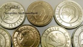  Presentation with turkish - Presentation design with turkish coins turkish lira background and a coral colored foreground