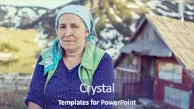  Presentation with clothing wooden clothes hanger object - Beautiful slide set featuring turkish country woman in traditional backdrop and a ocean colored foreground