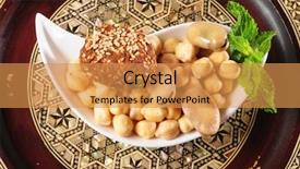  Presentation with porch of falafel - Presentation design with falafel background and a gold colored foreground