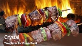  Presentation with kebab - Beautiful theme featuring kebabs - kebab backdrop and a tawny brown colored foreground