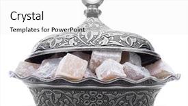  Presentation with turkish - Slide set consisting of turkish delight on authentic plate background and a white colored foreground