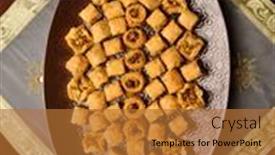  Presentation with arabic - Presentation theme with turkish-dessert-called-baklava-stuffed background and a  colored foreground