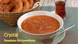  Presentation with dinner - Beautiful theme featuring turkish dinner with lentil tomato backdrop and a red colored foreground